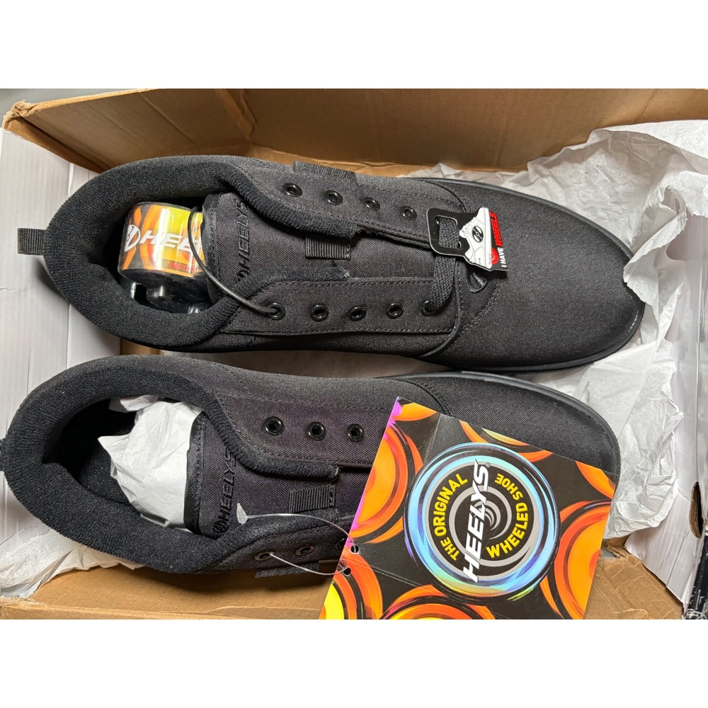Heelys Pro 20 Wheeled Skate Shoes Mens Size 12 Black Canvas Low Top Sneakers NIB